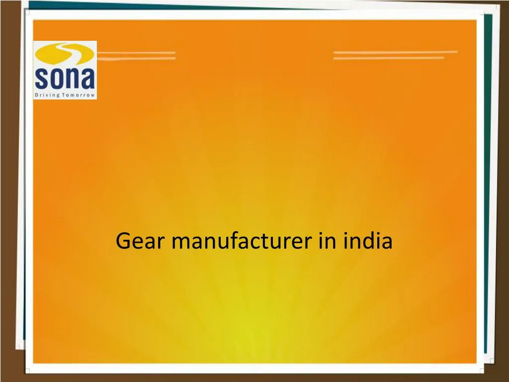 gear manufacturer in india