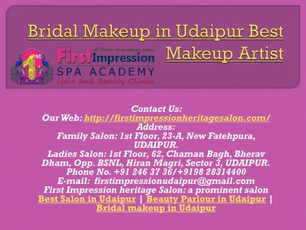 Bridal Makeup in Udaipur Best Makeup Artist