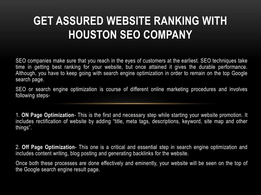 get assured website ranking with houston seo company