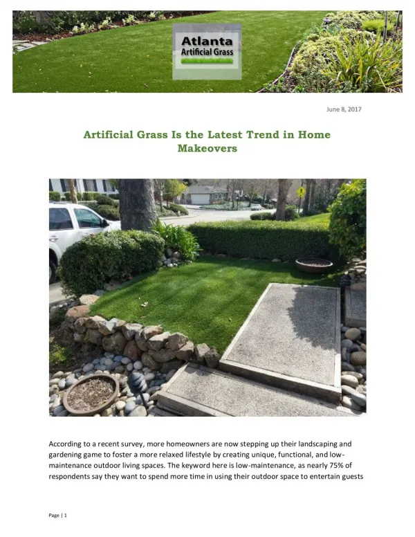 Artificial Grass Is the Latest Trend in Home Makeovers