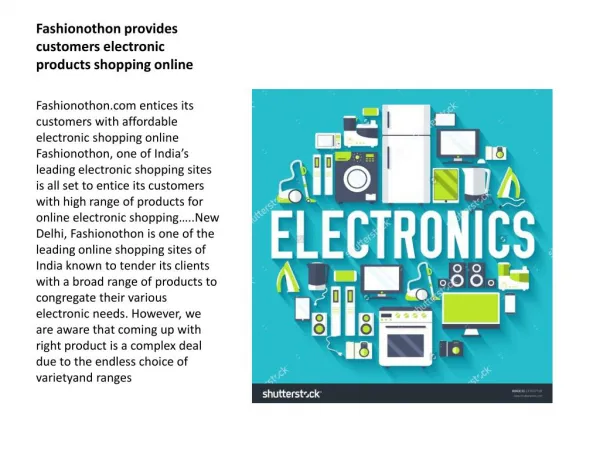 Fashionothon provides customers affordable electronic products shopping online
