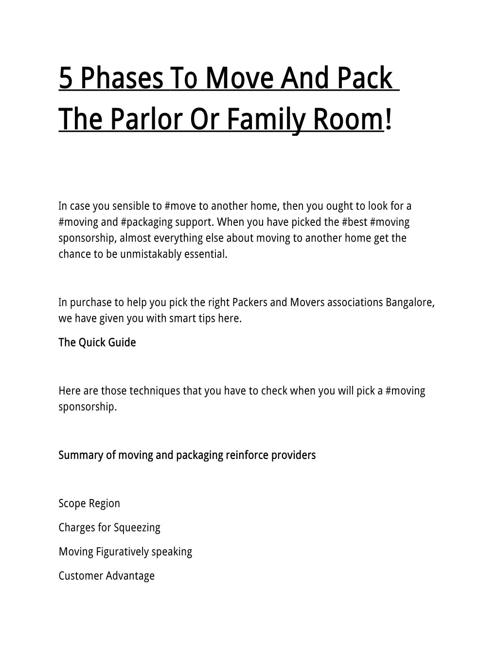5 phases to move and pack the parlor or family