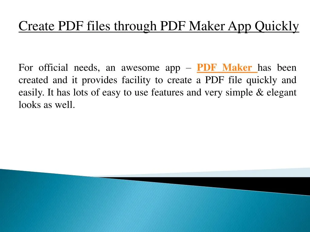 create pdf files through pdf maker app quickly