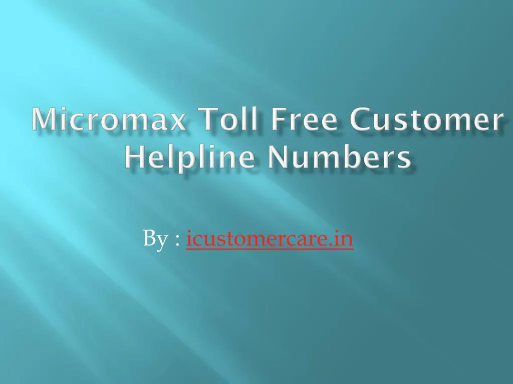 micromax toll free customer helpline numbers