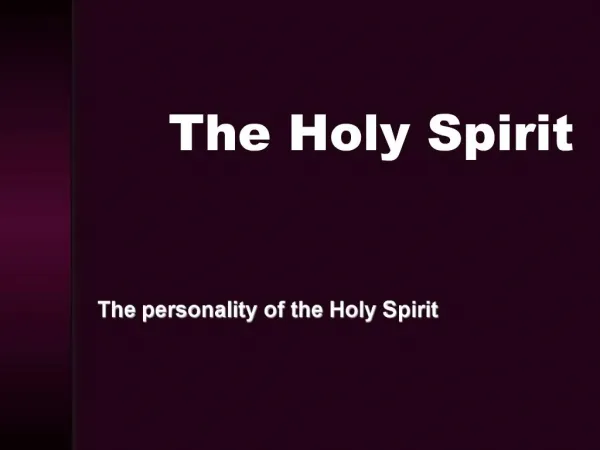 The Holy Spirit