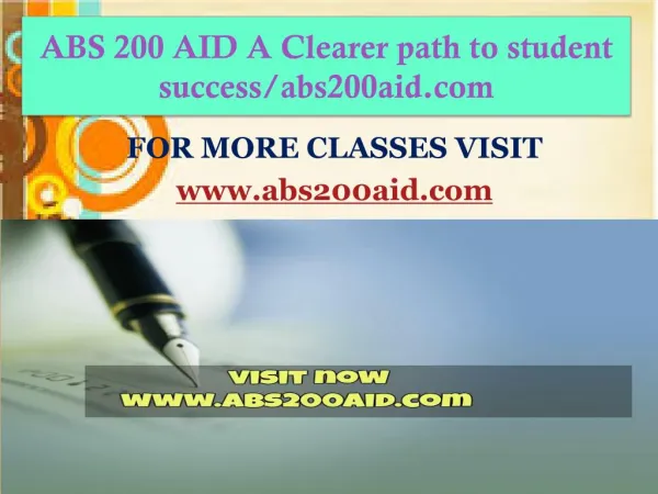 ABS 200 AID A Clearer path to student success/abs200aid.com