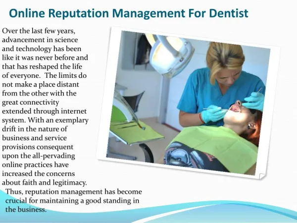 Online Reputation Management For Dentist