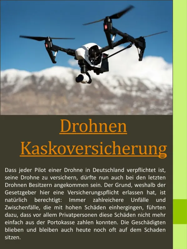 Drohnen Versicherung R V