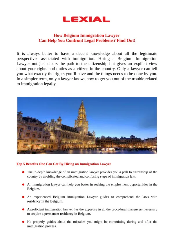 How Belgium Immigration Lawyer Can Help You Confront Legal Problems? Find Out!