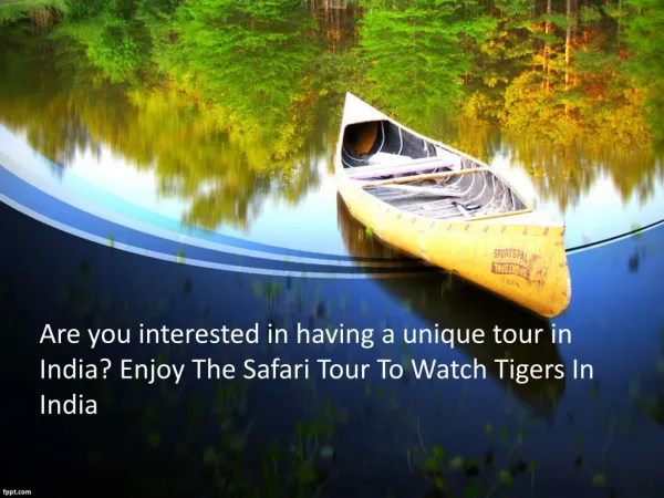 Are you interested in having a unique tour in India?