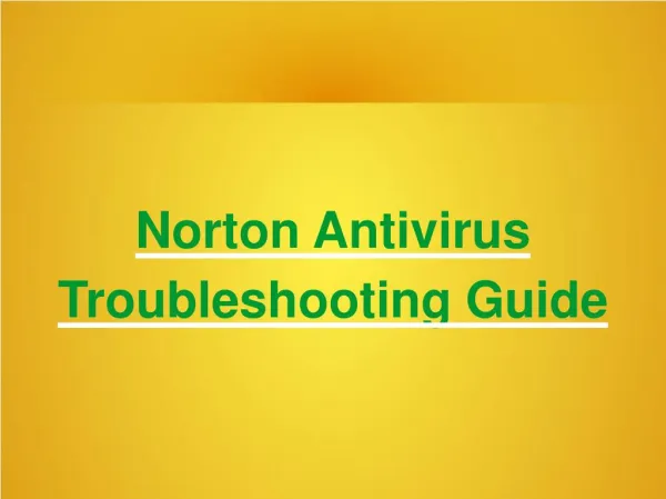 Norton Troubleshooting Guide