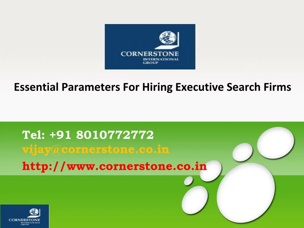 essential parameters for hiring executive search