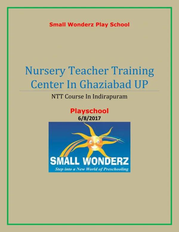 Pre nursery school in Indirapuram ghaziabad UP