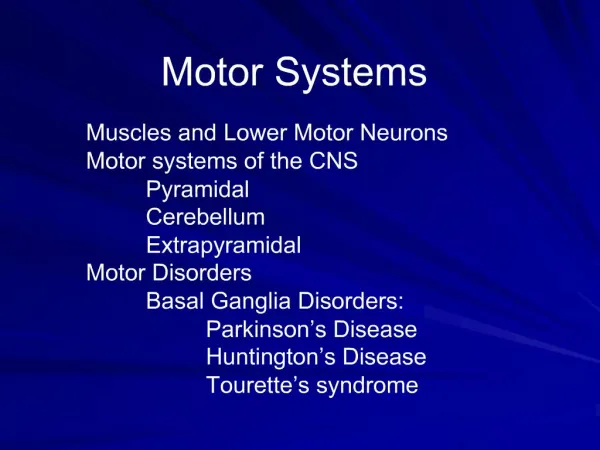 Motor Systems