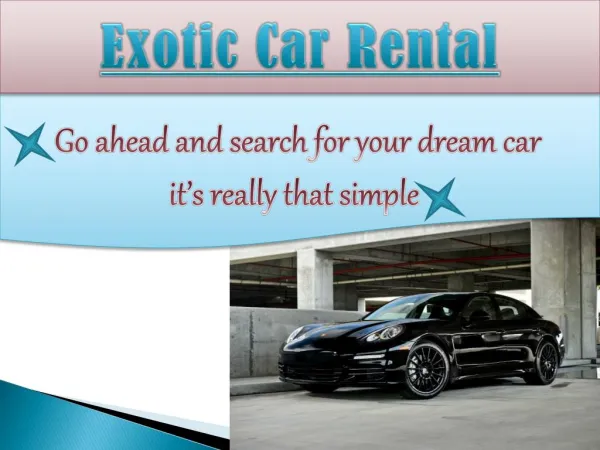 Exotic Car Rental Miami Fl