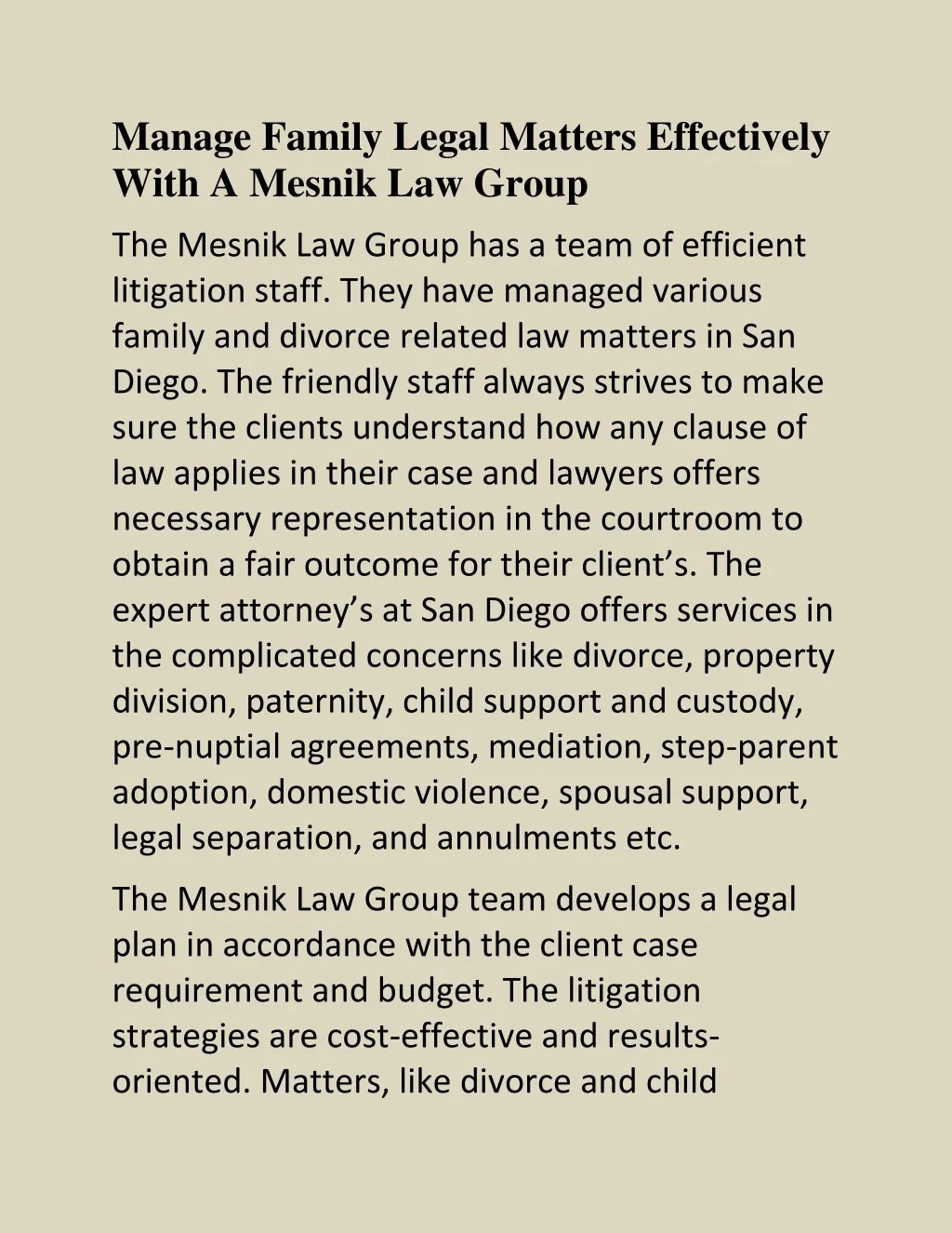 manage family legal matters effectively with