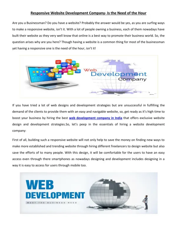 Checkout the Website Development Company