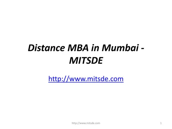 Distance mba in mumbai-MITSDE