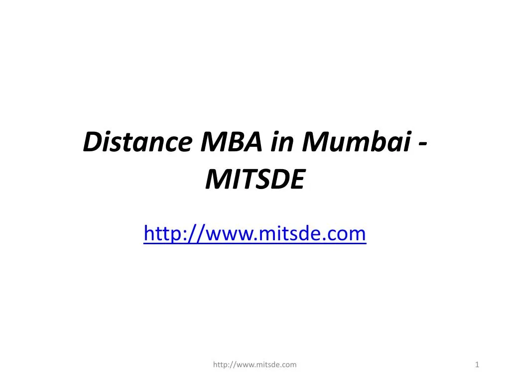 distance mba in mumbai mitsde