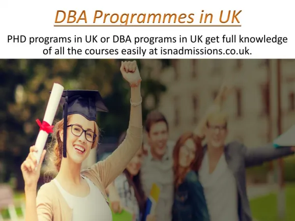 DBA Programmes in UK - Isnadmissions.co.uk