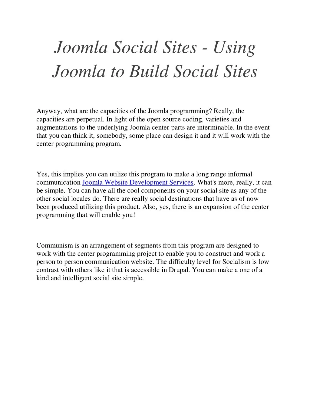 joomla social sites using joomla to build social