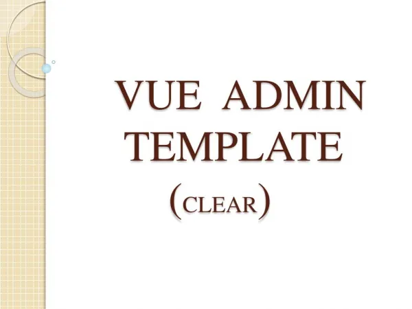 Vue Admin Template - Clear