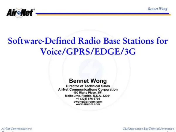 Software-Defined Radio Base Stations for Voice