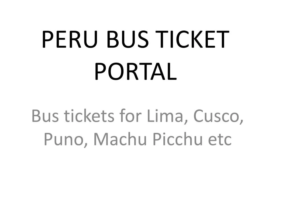 peru bus ticket portal
