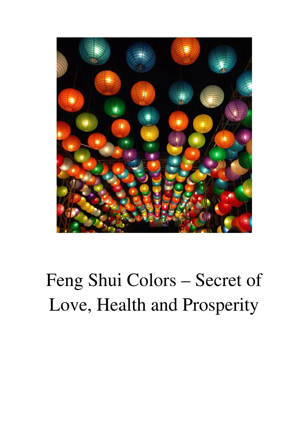 feng shui colors secret of love health