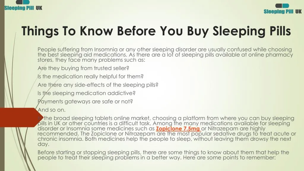 things to know before you buy sleeping pills