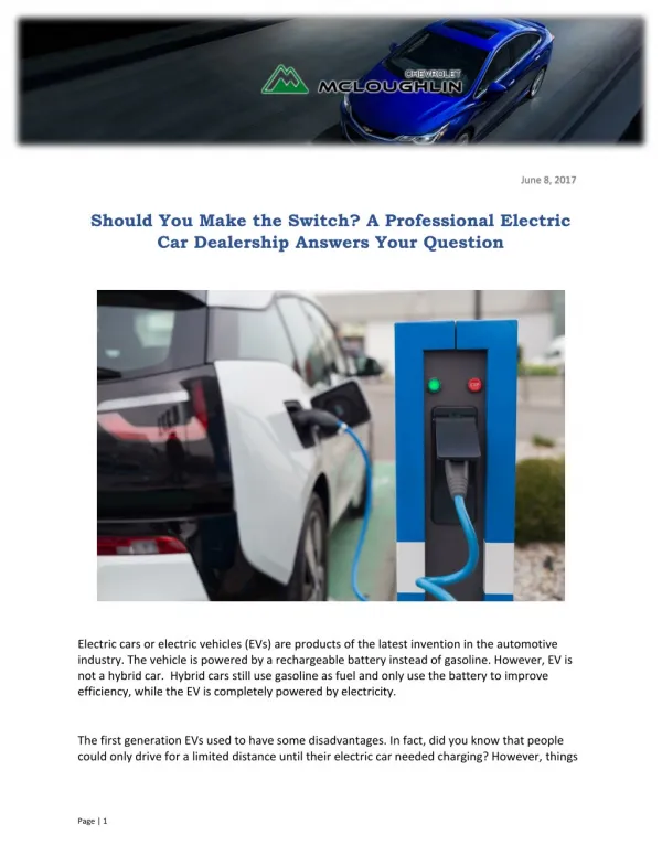 Should You Make the Switch? A Professional Electric Car Dealership Answers Your Question