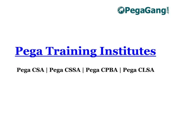 Best Pega Tool Training Institute