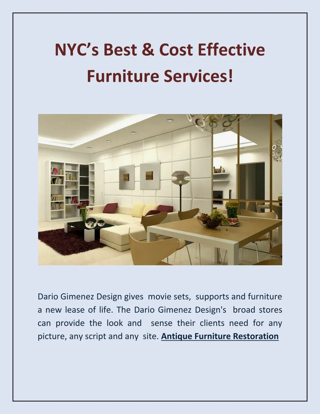 nyc s best cost effective furniture services