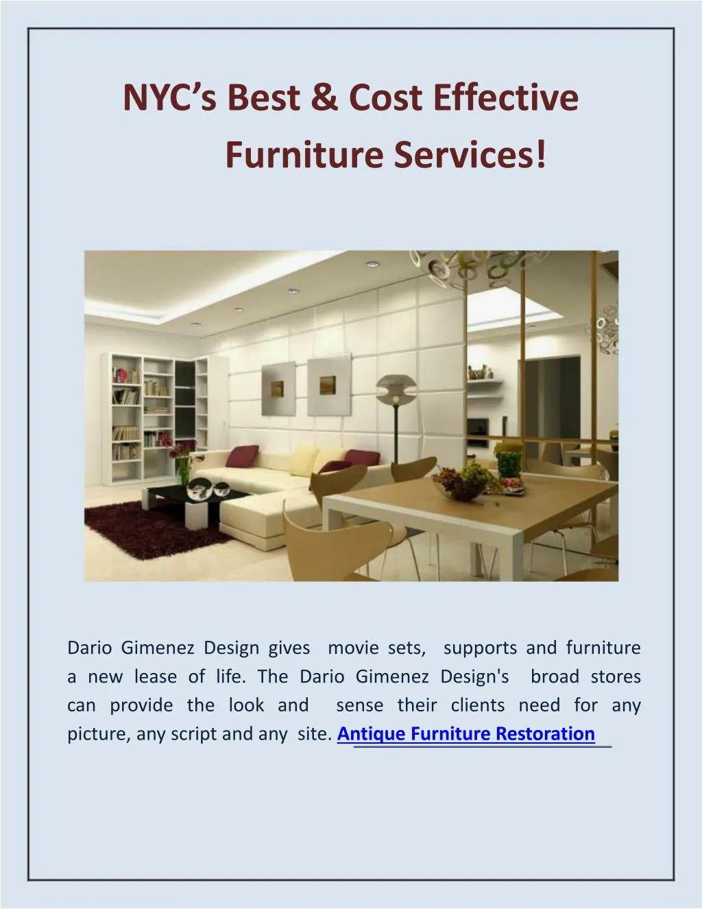 nyc s best cost effective furniture services