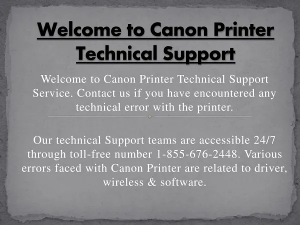 Canon Printer Help Support Number