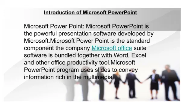 Introduction of Microsoft PowerPoint