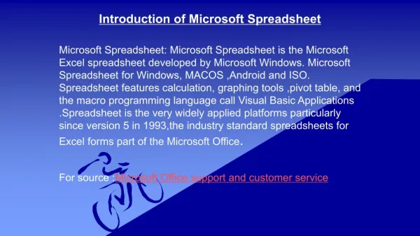 Introduction of Microsoft Spreadsheet