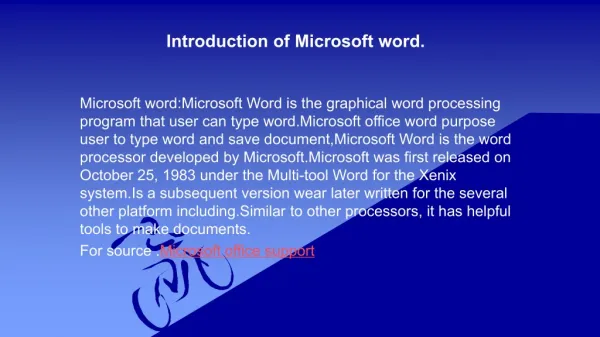 Introduction of Microsoft Word
