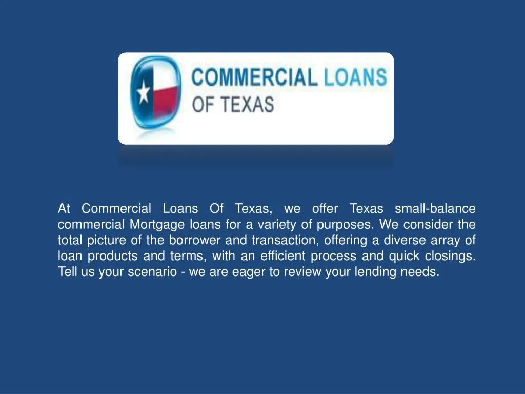 at commercial loans of texas we offer texas small