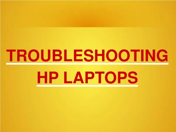 HP laptops troubleshooting