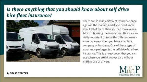 Self Drive Hire Fleet Insurance