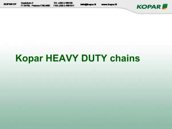 Kopar HEAVY DUTY chains