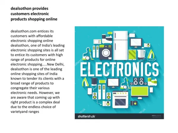 Dealsothon provides customers affordable electronic products shopping online