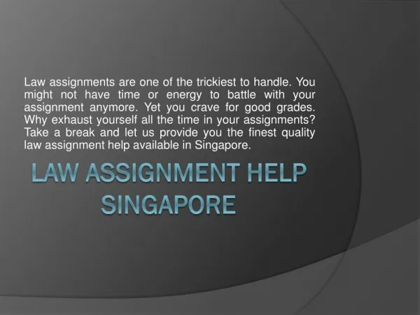 Online Law Assignment Help Singapore