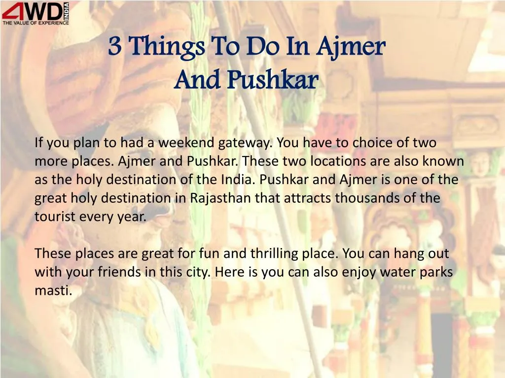 3 things to do in ajmer and pushkar