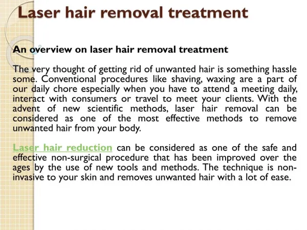 Laser Hair Removal Bangalore