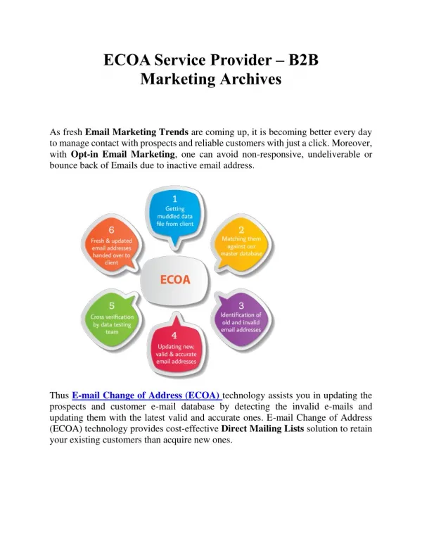 ECOA Service Provider - B2B Marketing Archives