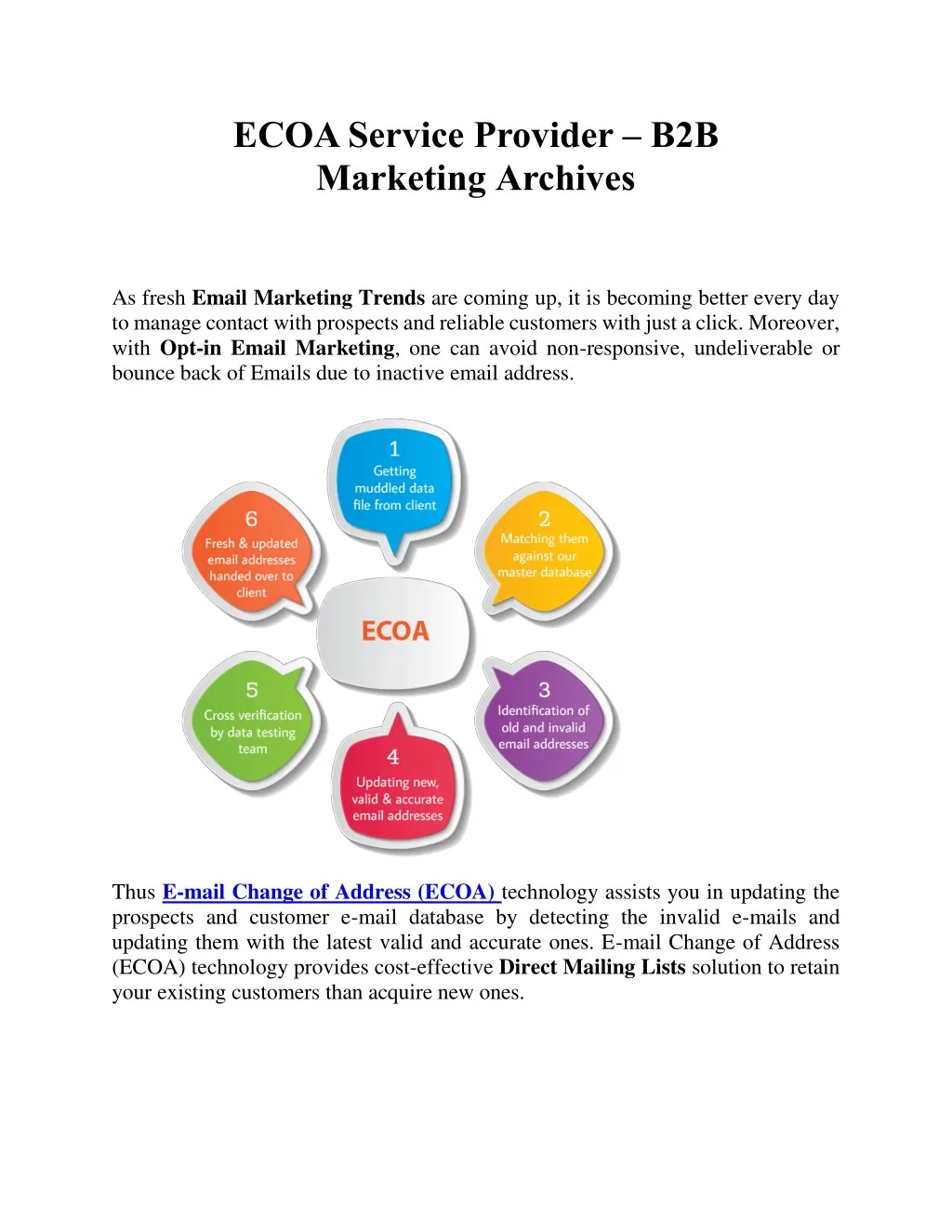 ecoa service provider b2b marketing archives