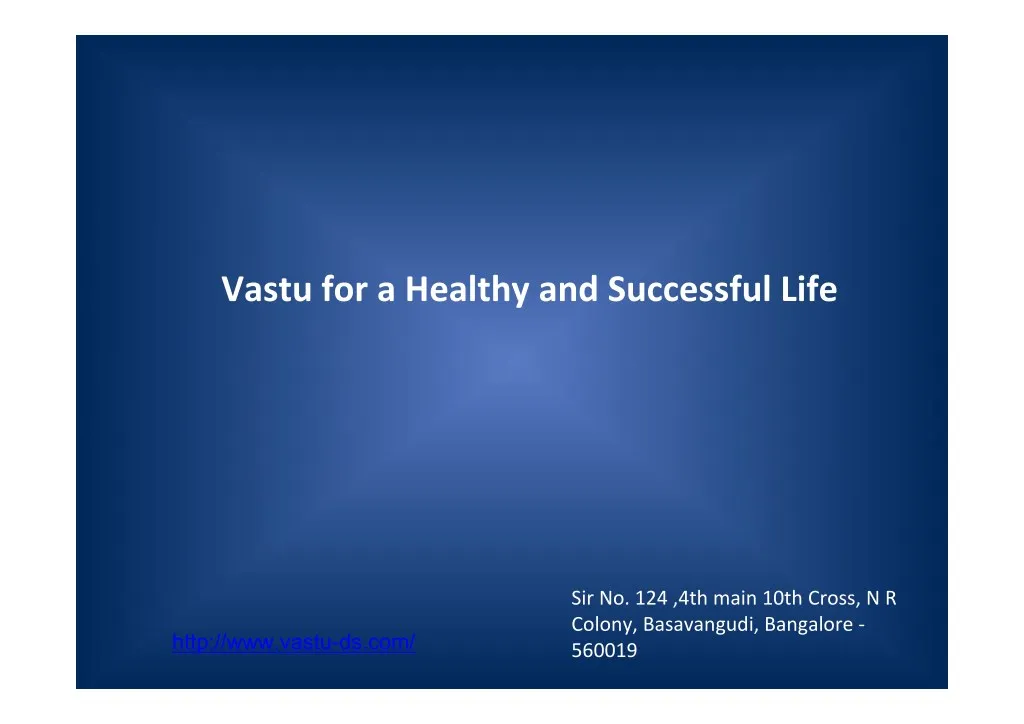 vastu for a healthy and successful life