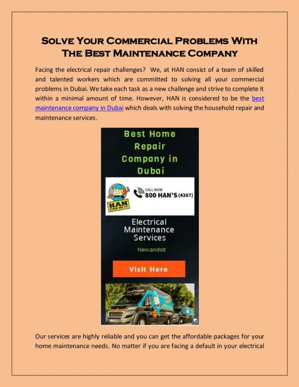 Best maintenance Company in dubai